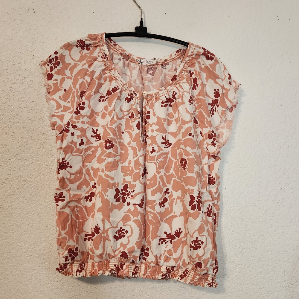 Carve Designs Lilly Floral Pink Top, Size XS